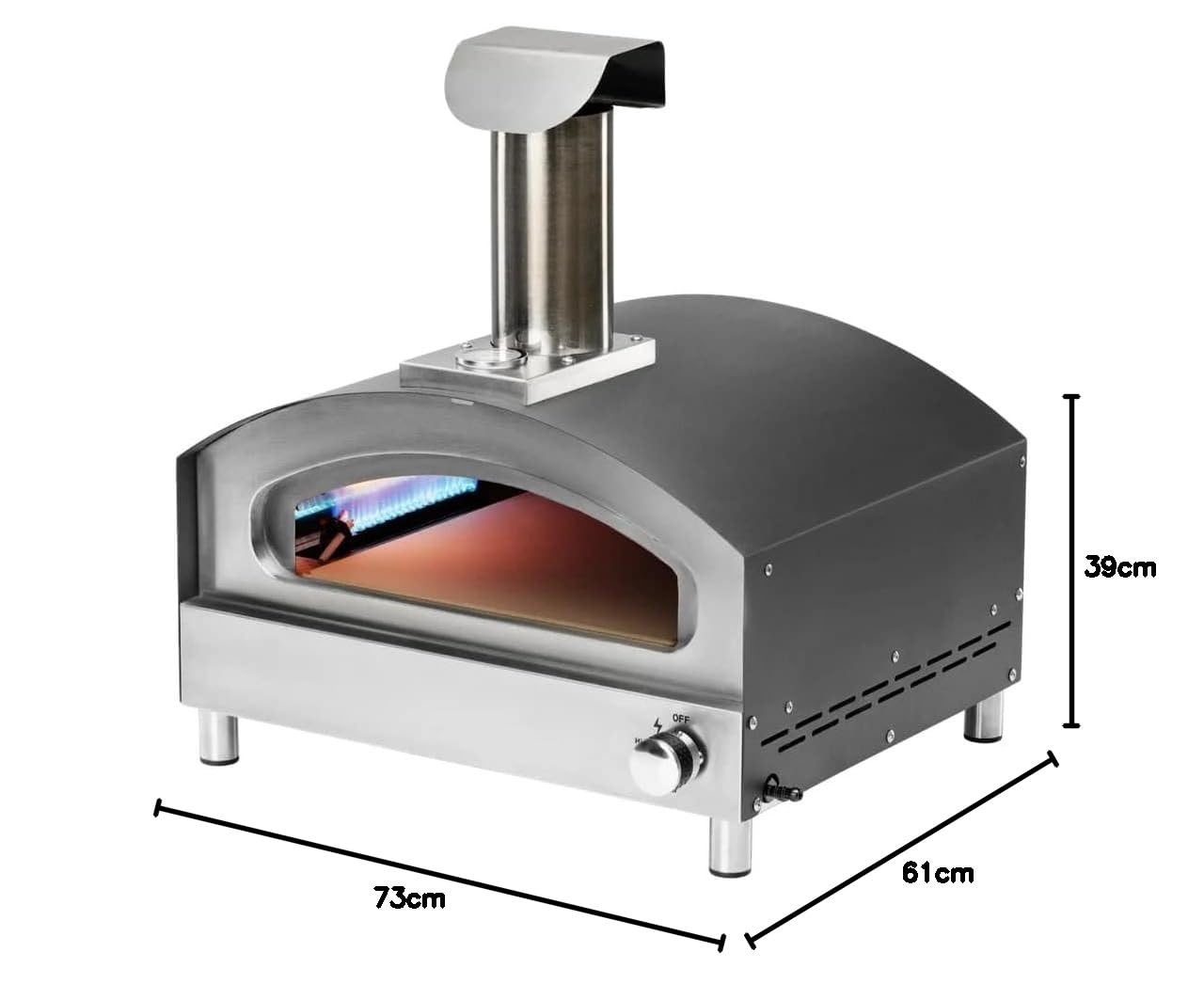 Forno Four à Pizza Gaz 16 avec 4 Ustensiles de Cuisson - Extérieur Balcon Terrasse Jardin