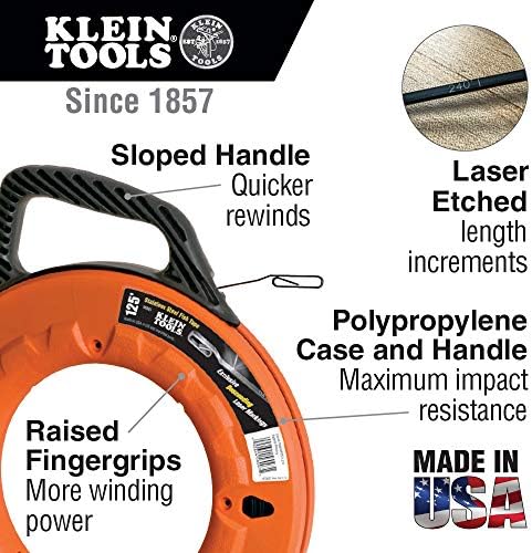 KLEIN TOOLS 50169 56002 Fish Tape, Orange, 19 m/457 mm