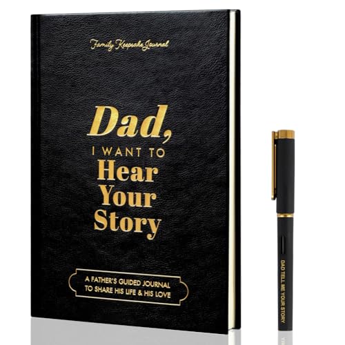 Fabuloustrim Dad,I Want to Hear Your Story,Father’s Guided Journal,Dad Journal Book,To Share His Life & His Love,Portable Journal School Supplies,For Fathers Day,Birthdays,Christmas,Retirement Gifts