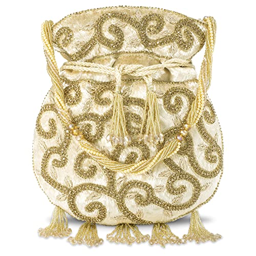 Aheli Indian Potli Bags Gift for Women Evening Bag Clutch Ethnic Bride Purse with Drawstring