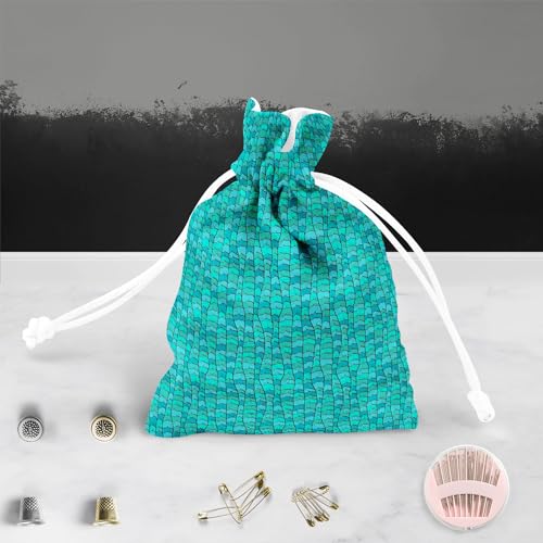 Image of ArtzFolio Blue Waves | Pouch Wrist Potli Bag | Bag for Weddings & Casual Parties
