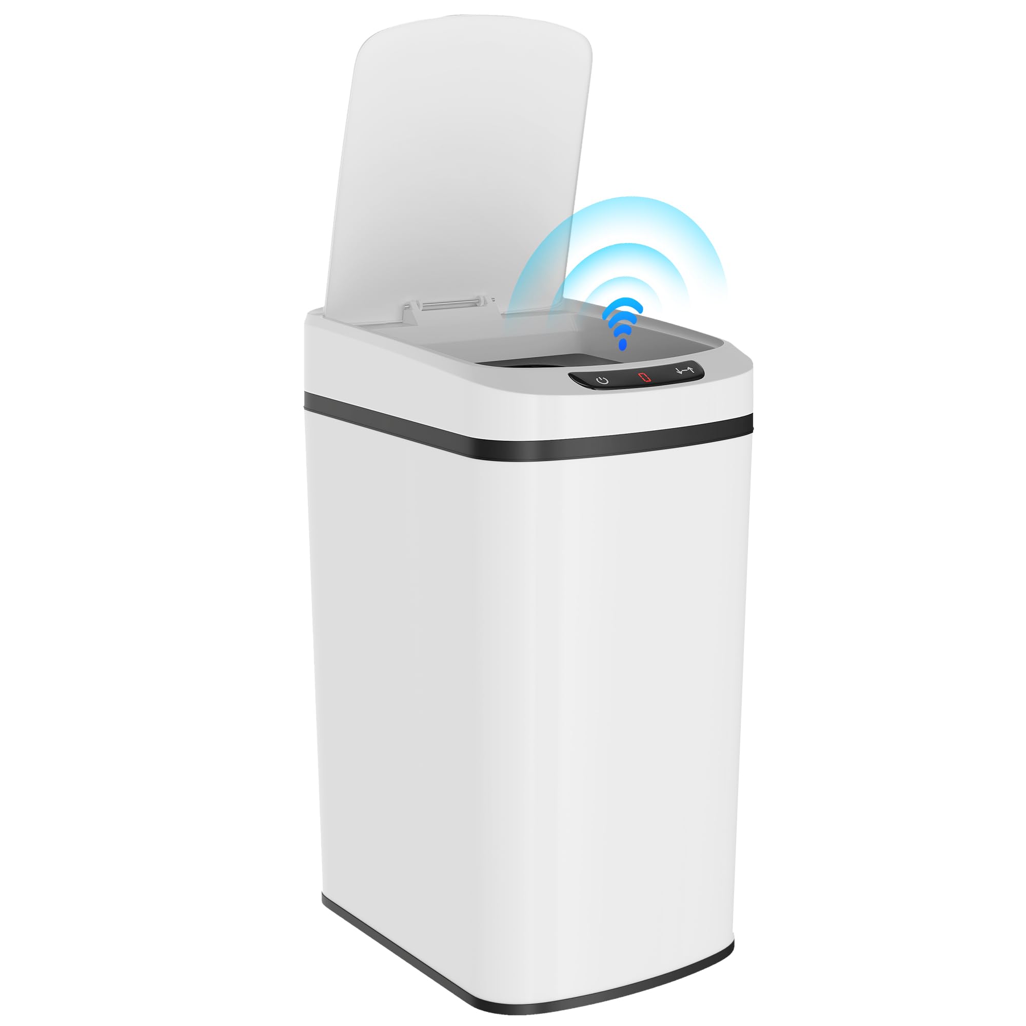 HOMCOM 12L Sensor Bin, Stainless Steel Automatic Touchless Motion Sensor Kitchen Bin, Compact, Fingerprint Resistant for Bathroom, Home Office Use and Hygienic Gyms, White