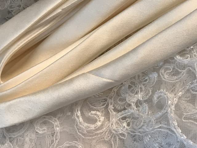 Wedding Corset Satin Ribbon 140", Corset Back Lace-up Straps, Zipper Replacement Corset Ribbon.// white, offwhite, ivory, champagne, black. (IVORY)4