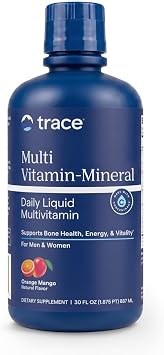 Trace Minerals Liquid Multivitamin with 72+ Minerals, Orange Mango, 32 oz