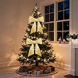 Eternal Beauty 2 Pack 56x4.5in Sequin Sash for Front Door Wreath, Gold Sash for Wreath Scarf, Christmas Decor Accessories for Halloween Party Yard Wall Porch