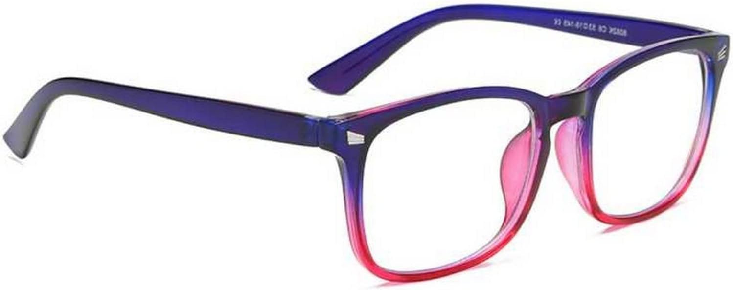 Dervin Blue Light Blocking Glasses Gaming Filter Transparent Square Eyeglasses for Eye Protection Men Women, Computer/Tablet/Laptop/Mobile/TV, Anti-blue & Anti eyestrain