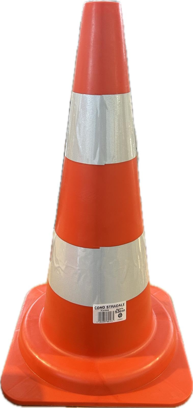 Cono Stradale Birillo Bicolore Rosso Cantiere Autoscuola Traffico Delimitazione Magazzino Polietilene Hd Fascia Rifrangente H.33-53 (10, H 53 CM)