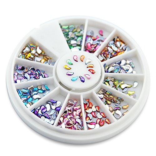KADS AB 1.5 * 3MM Comma Colorful Rhinestones 600 Piece 20 Color Nail Art Nailart Manicure Wheels