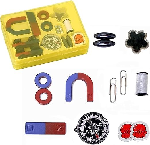Image of Science Kit for Kids - megnet for Science Experiments Learning Kit for School Going Kids with Campas, Fun Stem Box for Girls & Boys (megnet kit)