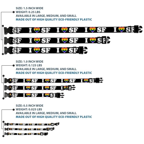 Collar de plástico California Buckle-Down de 1/2" de ancho regulable para perros pequeños 4