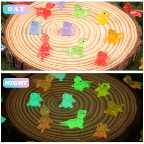 WEWAYSMILE 120pcs Luminous Mini Resin Animals, Tiny Resin Animals Glow in The Dark, Mini Panda Resin Animals - Image 3