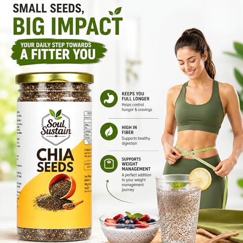 Image of Chia Seeds Raw Superfood 200 GM - Omega‑3 ALA Rich, High Fiber Nutrition, Plant Protein Boost, Gut Health Support, Diet Friendly, Smoothies & Puddings, Baking & Meal Toppers, Seeds for Daily Use