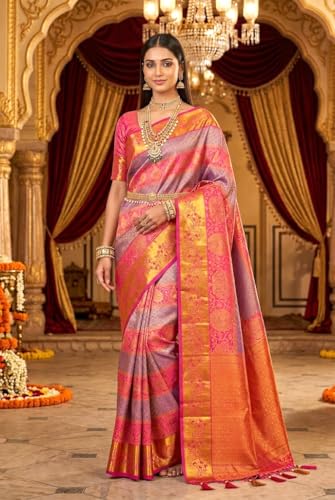 Image of VFCollections Women's Kanchipuram Silk Saree With Blouse Piece