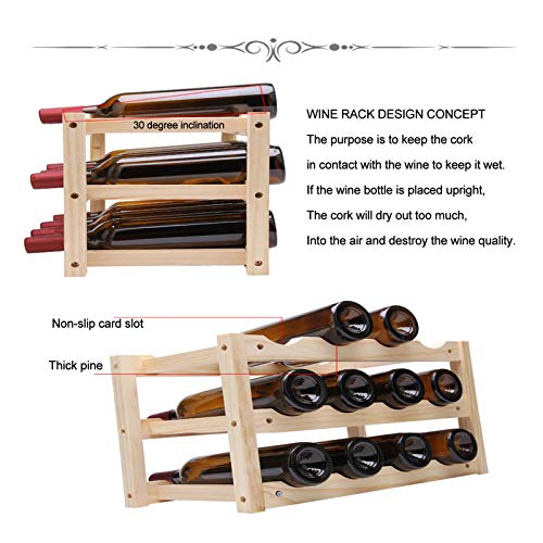 Soporte de vino de madera para barra y cocina miniatura 3
