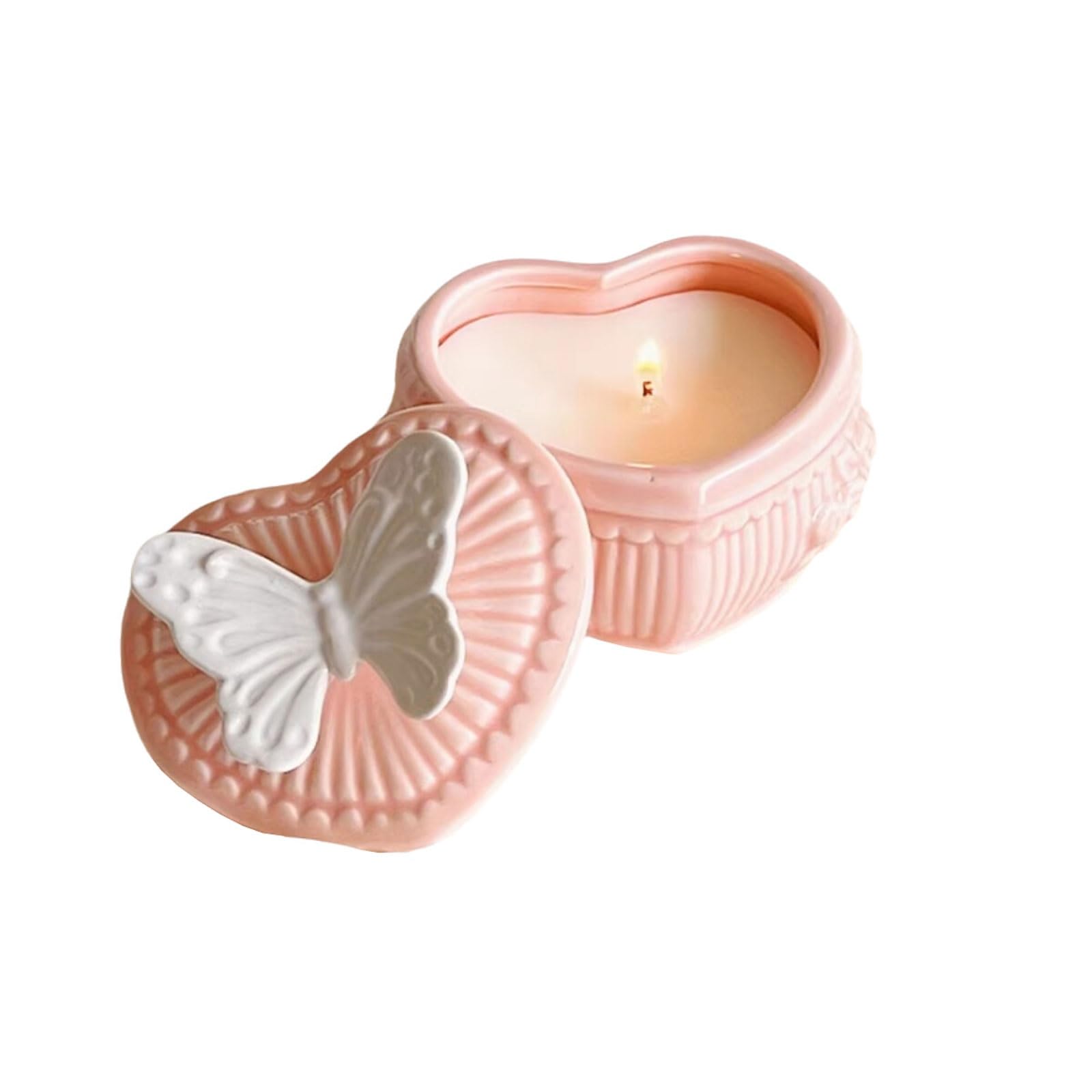 Compacto Velas de cerámica, velas perfumadas for mujer, de larga duración, hechas con cera de soja y aceites esenciales, decoración elegante for el hogar no es picante(Gardenia)