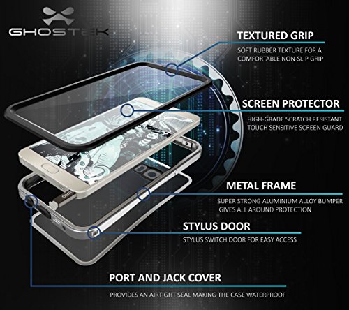 Ghostek Note 5 Waterproof Case, Atomic 2.0 Series For Samsung Galaxy Note 5, Full-Body Underwater/Waterproof/Shockproof/Dirt-Proof/Snow-Proof/Slim Premium Case/Aluminum Frame – Silver #TOP1