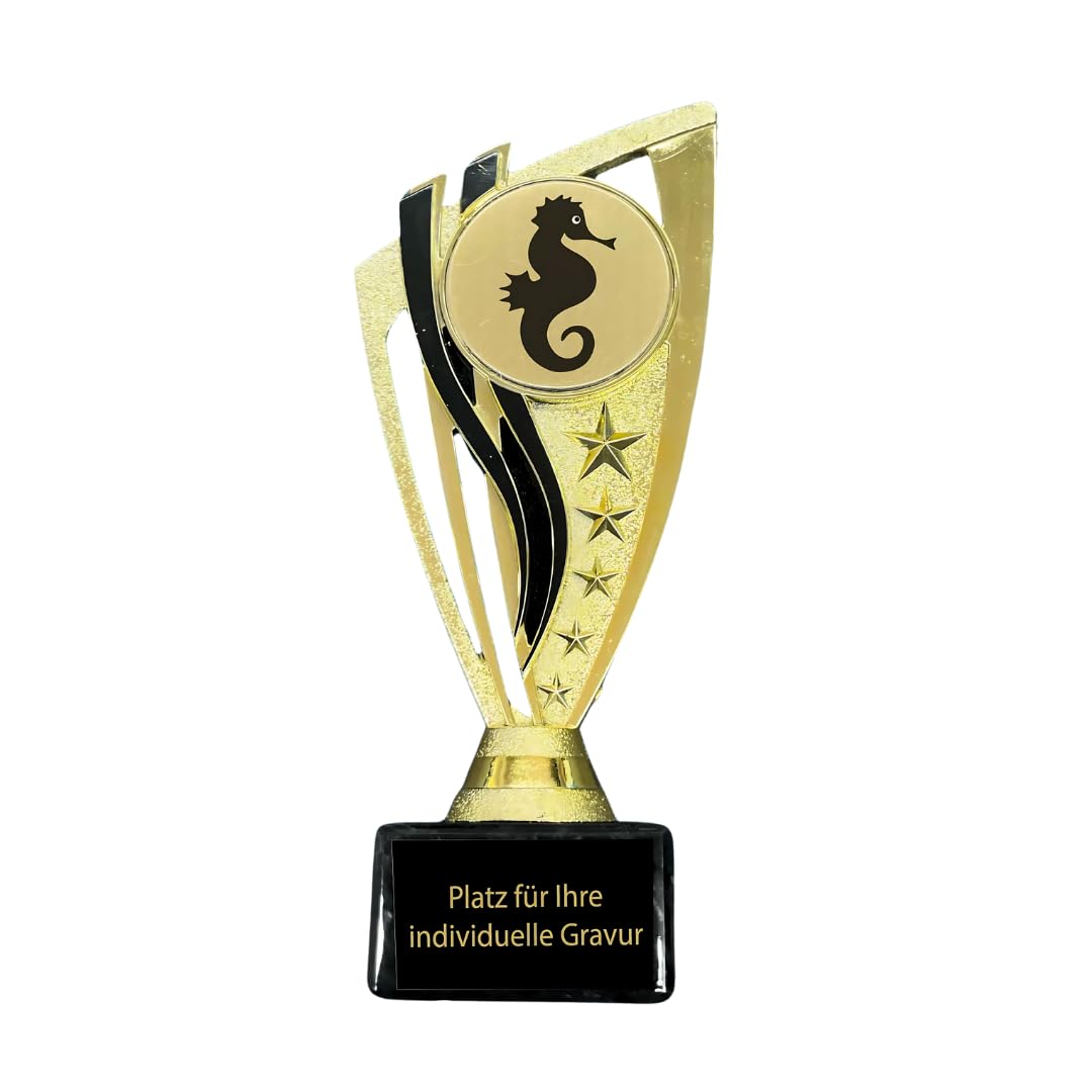 · Der Stolz des Seepferdchens: goldene Auszeichnung für die bestandene Seepferdchen Prüfung · Frühschwimmer · Anfängerschwimmen · Schwimmabzeichen · 20cm