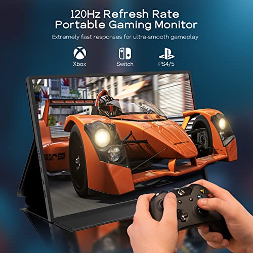 Ayy 2K Portable Monitor 16'' 120Hz Portable Gaming Monitor, 2560X1600 Qhd Portable Travel Laptop Monitor Ips Computer External Second Screen Usb C Hdmi Monitor W/Smart Cover For Pc Mac Xbox Ps5/4 #TOP3