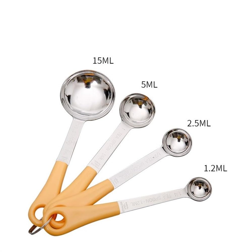 Cuillère Doseuse Lot de 4 ustensiles cuisson en acier inoxydable avec cuillère graduée pour Mesurer