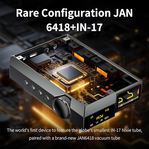 Image of HiFiGo Muse HiFi M6 Double Headphone Amplifier, Portable USB C DAC Amps with Vacuum Tube Glow Tube, 4.4mm /3.5mm Dual Outputs with for for Phones /PC /Laptops
