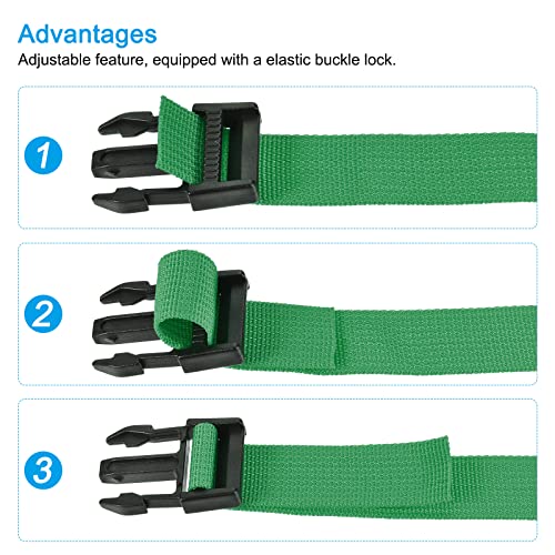 Image of MECCANIXITY Utility Strap with Buckle 1x20 Inch Polyester Quick Release Adjustable Belt for Travel Outdoor Bag Luggage Packing (Green)