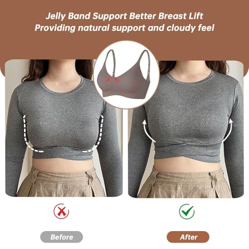 Image of OEAK Womens Wireless Jelly Bras Comfortable Push Up Bra No Underwire Gel Bra Full Support Lift Everyday Seamless Tshirt Bras