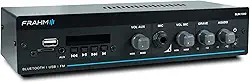 Amplificador Receiver 40W RMS Som Ambiente Frahm SLIM 1000 G5 RCA, USB, Bluetooth, Classe AB, Fonte Chaveada - 32101