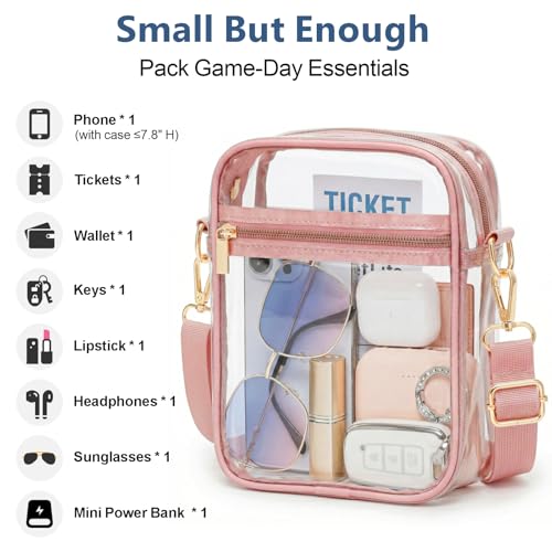 Image of PACKISM Clear Bag for Stadium Events - Clear Purses for Women Transparent Crossbody Messenger Bag for Concerts Game Day