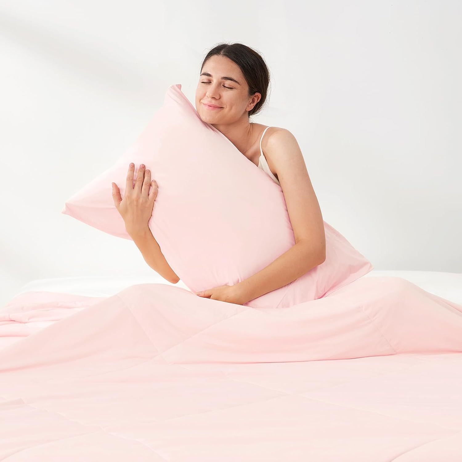 Cozy Bliss Cooling Pillow Cases for Hot Sleepers, Q-Max>0.4, Queen Size Set of 2, Soft & Silky Pillow Covers with Envelope Closure,Gift, Pink, 20x30 Inches