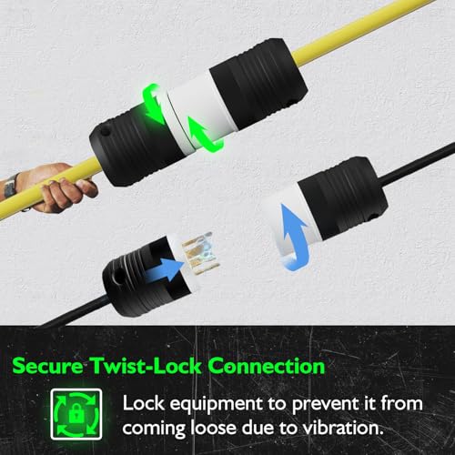 Image of 1 Pack NEMA L14-30P Locking Plug, 30 Amp Generator Replacement Plug 125 /250V 3 Pole 4 Wire Grounding,Twist Lock Adapter Male Plug , Industrial Grade Heavy Duty, UL Listed (E355464)