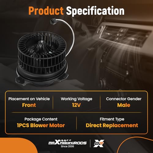 Image of maXpeedingrods HVAC Heater Blower Motor with Fan 700070 for Dodge Caravan 2001-2007, Grand Caravan 2001-2007 Replaces# 4885475AC, 4885475AB, PM9193