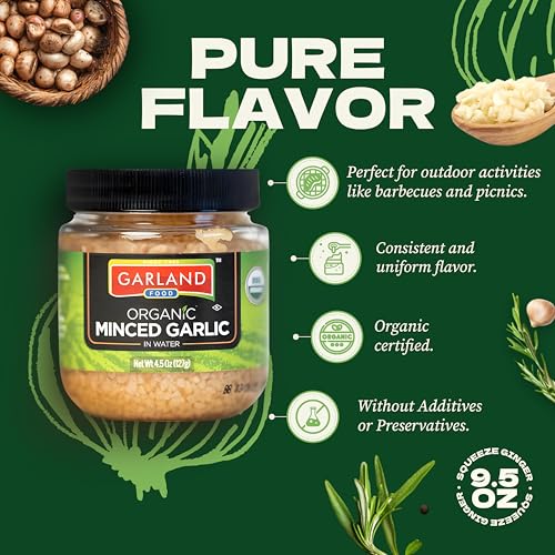 Garland Food Organic Minced Garlic 4.5 oz – Made in the USA - Fresh Flavor, Convenience, and Nutritional Power of Minced Garlic Organic - Image 3