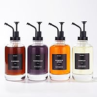 Vista 12 de Dispensador de jarabe de café MoliMoli - Botella de vidrio con bomba, 11.8 oz 350 ml, Juego de 2, Bomba negra mejorada