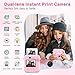 Kids Camera Instant Print, Dual-Lens 48MP Digital Camera for Christmas Birthday Gifts, 1080P Selfie Instant Cameras for Kids with 32GB Card, Instant Print Digital Camera for Girls Boys-Pink
