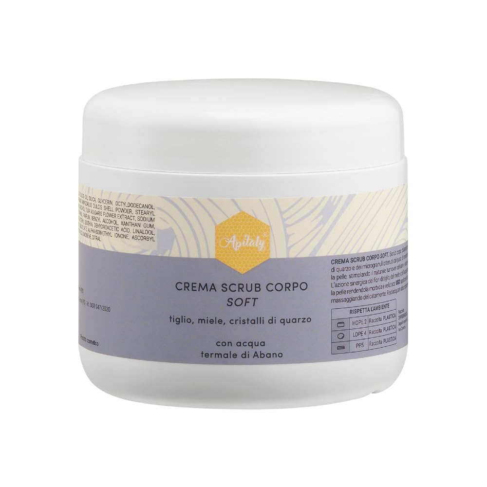 Soft Body Scrub Cream, Quarzkristalle, Nussschalen, 500ml