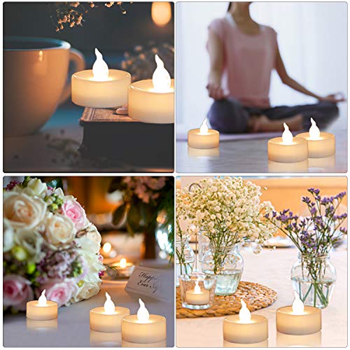 Aulaygo 12Pcs Led Tealight Candles Warm White With Timer Flickering Flameless Battery Operated Electronic Tea Lights For Christmas Thanksgiving Halloween Indoor Outdoor Home Wedding Party Yard Decor #TOP6
