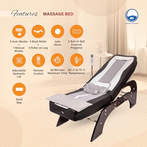 Image of ARG HEALTH CARE 900 Stone Heating Mat For Back Pain Relief & Muscle Relaxation Far Infrared Heating Mattress Improve Circulation EMS Full Body Massage Therapy Use For Office Home Clinic (Jade Thermal Massage Bed)