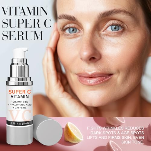 WALEJUC Super Vitamin C Serum for Women over 70, Wrinkle Cream for Face, Anti Aging Cream, Hydrates, Softens, Lifts and Firms Super Vitamin C Serum-50ML