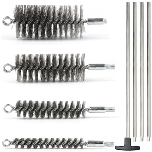 50 in Pipe Cleaning Brush Set with Stainless Steel...