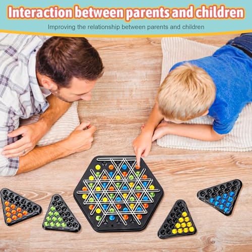 Dreiecksschach, Dreiecksbrettspiel, interaktives Tischbrettspiel, Strategiespiel für Familientreffen von Kindern und Erwachsenen