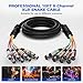 Heams Professional 8 Channel XLR Snake Cables 10FT, Noise Free and Long-Lasting Snake Cable, All Copper Conductors XLR Male to Female Recording Snake for Live and Studios, Color Cording