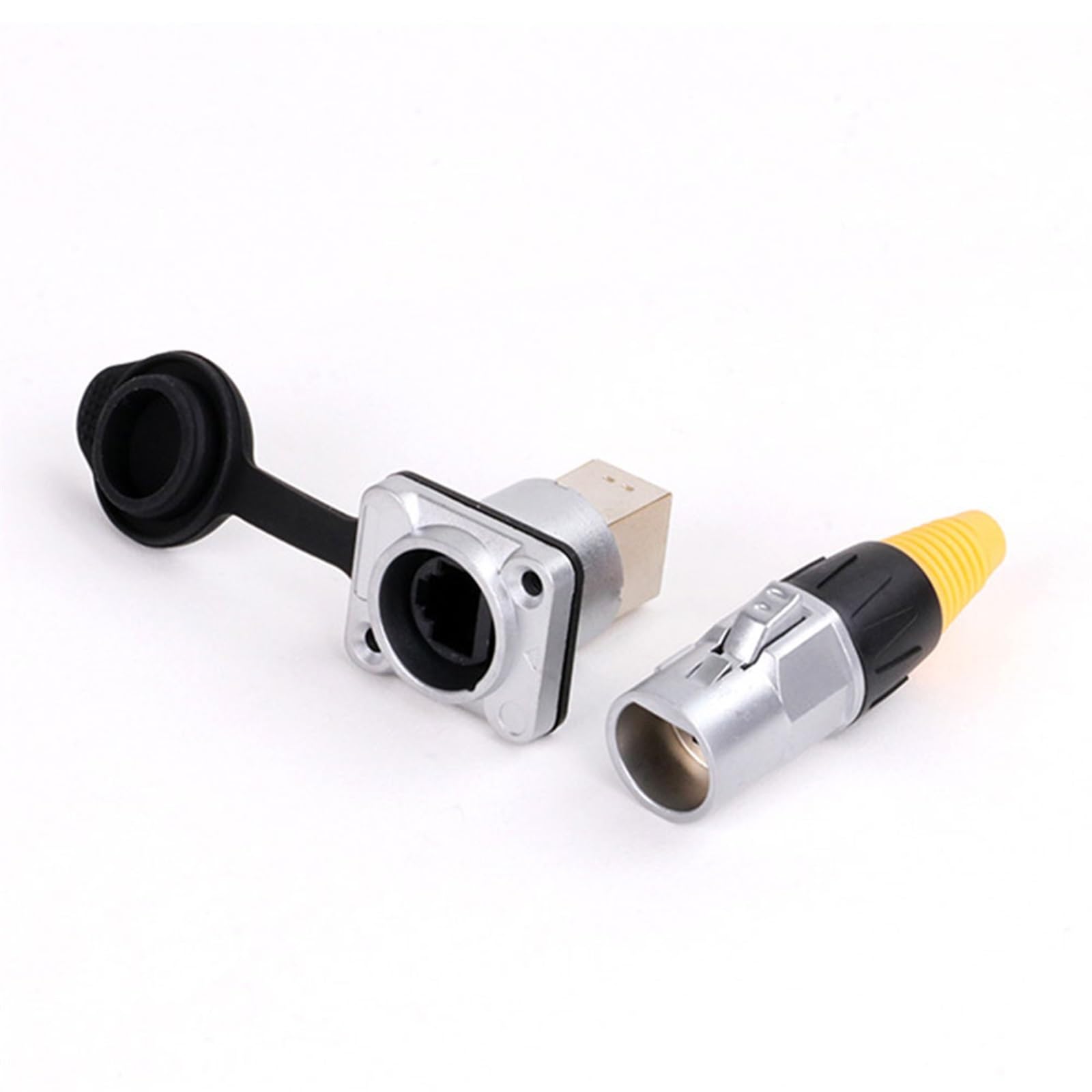 10 sztuk/partia metalowa powłoka osłona RJ45 RJ-45 sieć CAT wtyczka męska żeńskie gniazdo podwozie złącze do montażu panelowego (A1030)