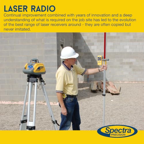 Image of Spectra Precision HR320 Laser Receiver with C59 Rod Clamp, Front & Rear LCD Displays, Loud Speaker, Waterproof