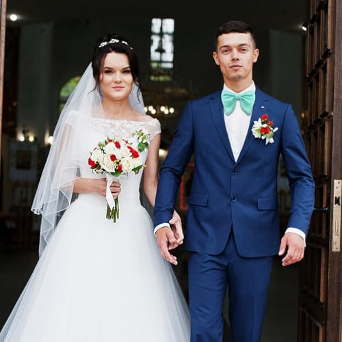Image of Luckyvestir Oversized Bow Ties for Men, Pre Tied Clip on Men's Black Bowtie for Wedding Tuxedo Banquets Formal Wear