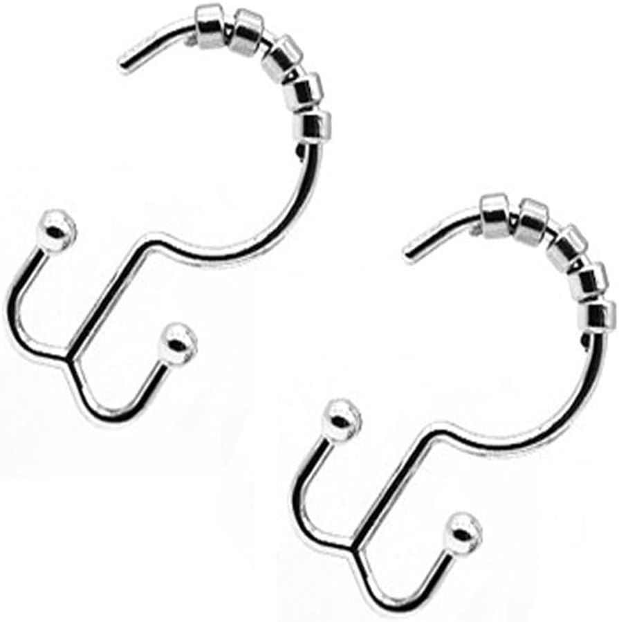Shower Curtain Hooks Rings, Metal, for Bathroom Shower Rods and Curtains