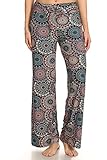 Leggings Depot Women's Print Design Comfy Long Pajama Pants-R683, Calm Mandala, Large
