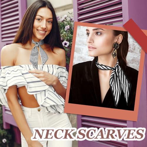 4Pcs Purse Scarf for Handbags, Retro Fashion Bag Scarf for Woman Multifunctional Bag Scarfs Ladies Scarves for Handbags Wallets Handbag Handles 35.4 x 2.75in4