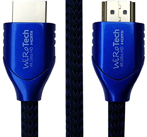 Wirotech Hdmi Cable 4K Ultra Hd With Braided Cable, Hdmi 2.0 18Gbps, Supports 4K 60Hz, Chroma 4 4 4, Dolby Vision, Hdr10, Arc, Hdcp2.2 (25 Feet, Blue) #TOP21