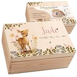 Boîte Souvenir Bébé Personnalisée en Bois avec Couvercle, Coffret Cadeau Naissance, Baptêm...