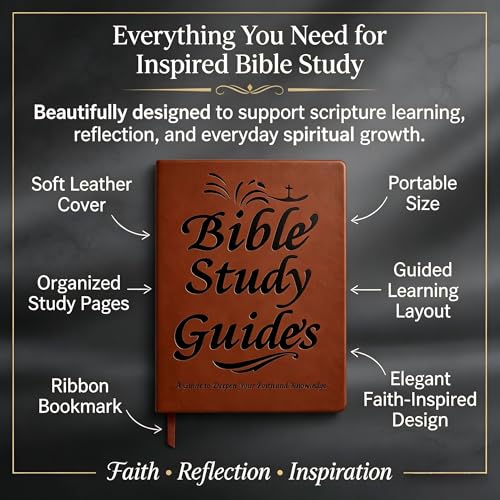 Elvasma 66-Page Leather Bound Bible Study Guides Book, Hardcover Christian Bible Study Journal with Old & New Testament, Personal & Group Bible Study Workbook for Spiritual Growth Faith Building - Image 2